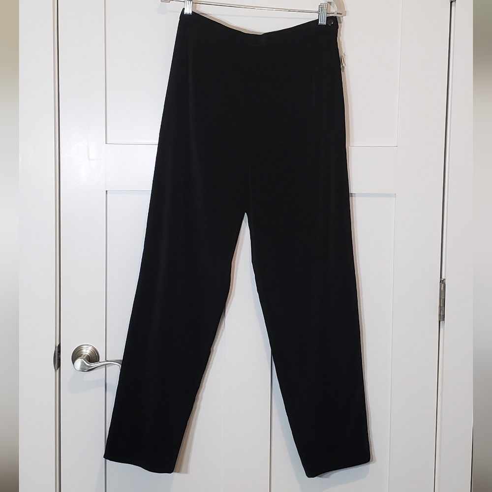 Talbots Vintage Velour Hi Rise Pants Black Size 12 Stretch Pleated - Picture 7 of 14